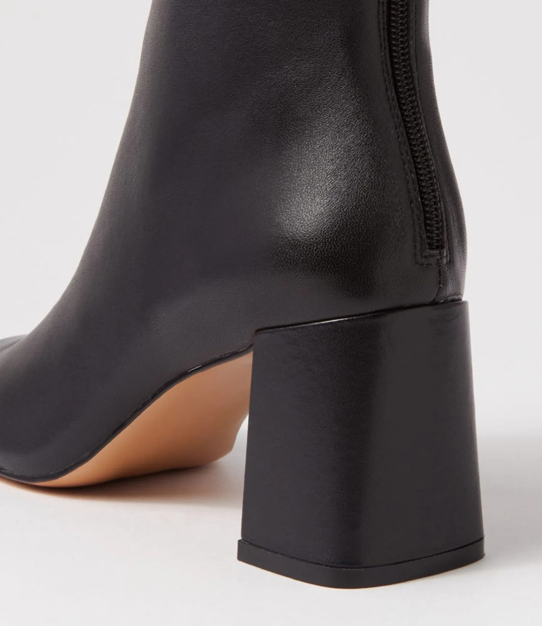 New Midas Shoes Telms Black Leather Ankle Boots