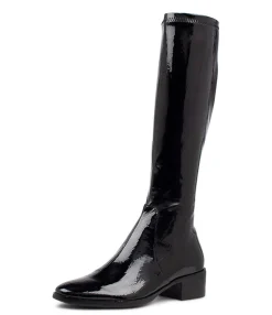 Discount Midas Shoes Tenley Black Stretch Patent Pu Knee High Boots