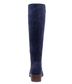 Shop Midas Shoes Tenley Navy Stretch Microsuede Knee High Boots