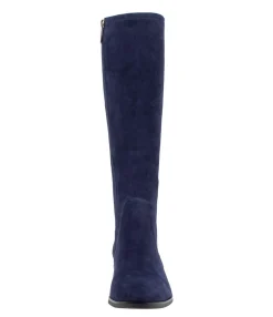 Shop Midas Shoes Tenley Navy Stretch Microsuede Knee High Boots