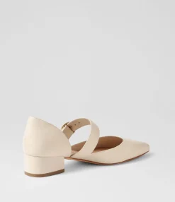 Clearance Midas Shoes Thedee Cream Leather Mary Jane Heels