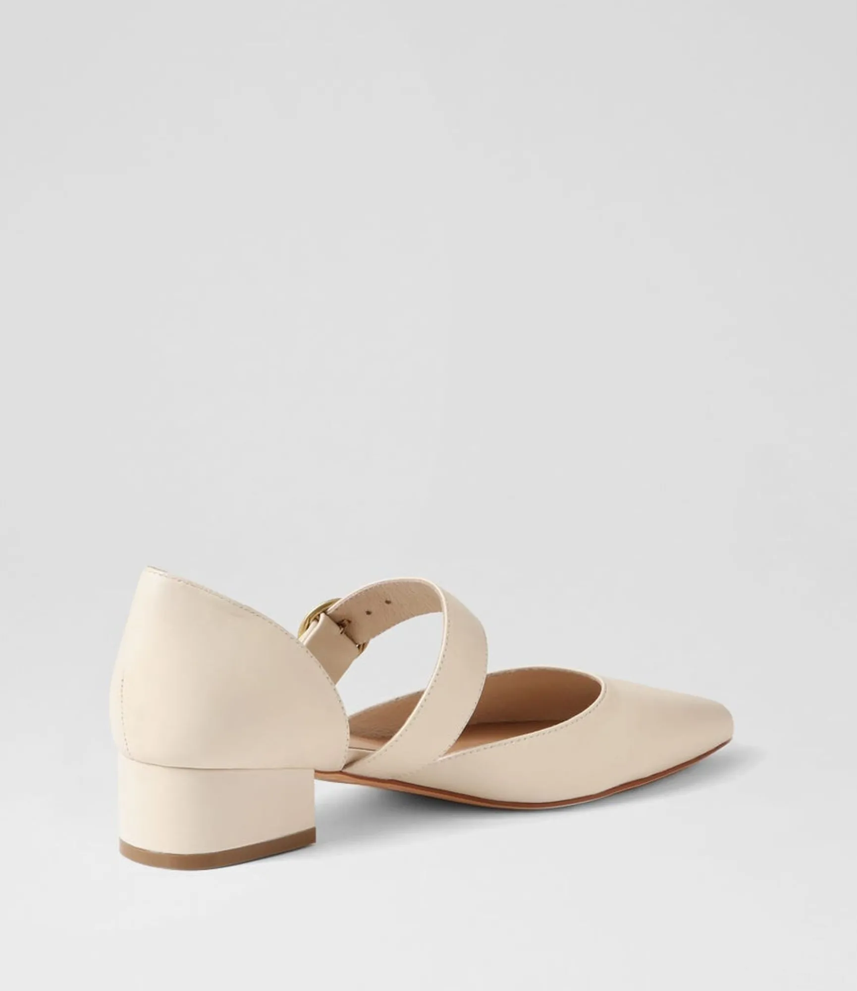 Clearance Midas Shoes Thedee Cream Leather Mary Jane Heels