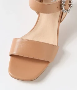 Outlet Midas Shoes Thelmay Nude Leather Sandals