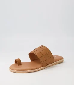 Sale Midas Shoes Tianna Tan Leather Slides