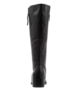 Best Midas Shoes Tieny Black Leather Knee High Boots