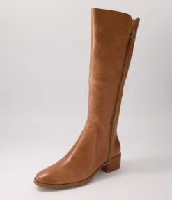 Best Sale Midas Shoes Tieny Dark Tan Leather Knee High Boots
