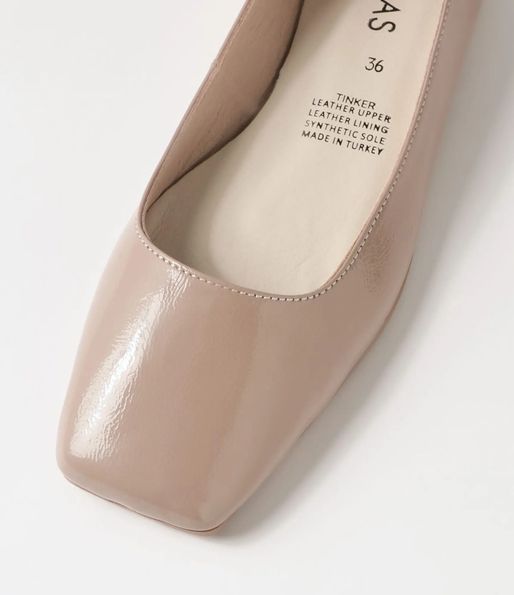 Best Midas Shoes Tinker Dark Nude Patent Leather Ballet Flats