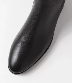 Hot Midas Shoes Tish Black Leather Knee High Boots