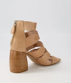 Best Sale Midas Shoes Tobie Latte Natural Heel Leather Sandals