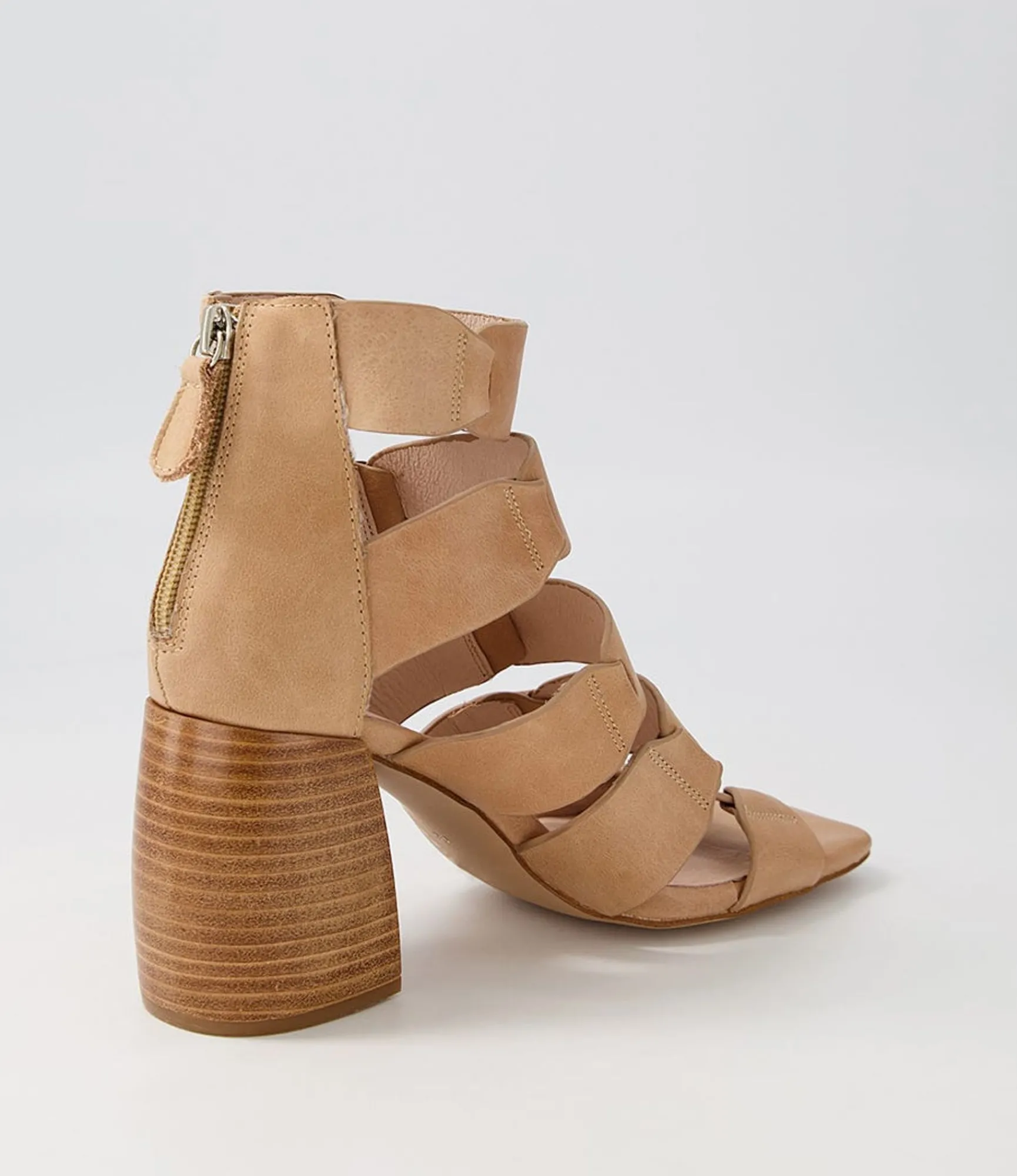 Best Sale Midas Shoes Tobie Latte Natural Heel Leather Sandals