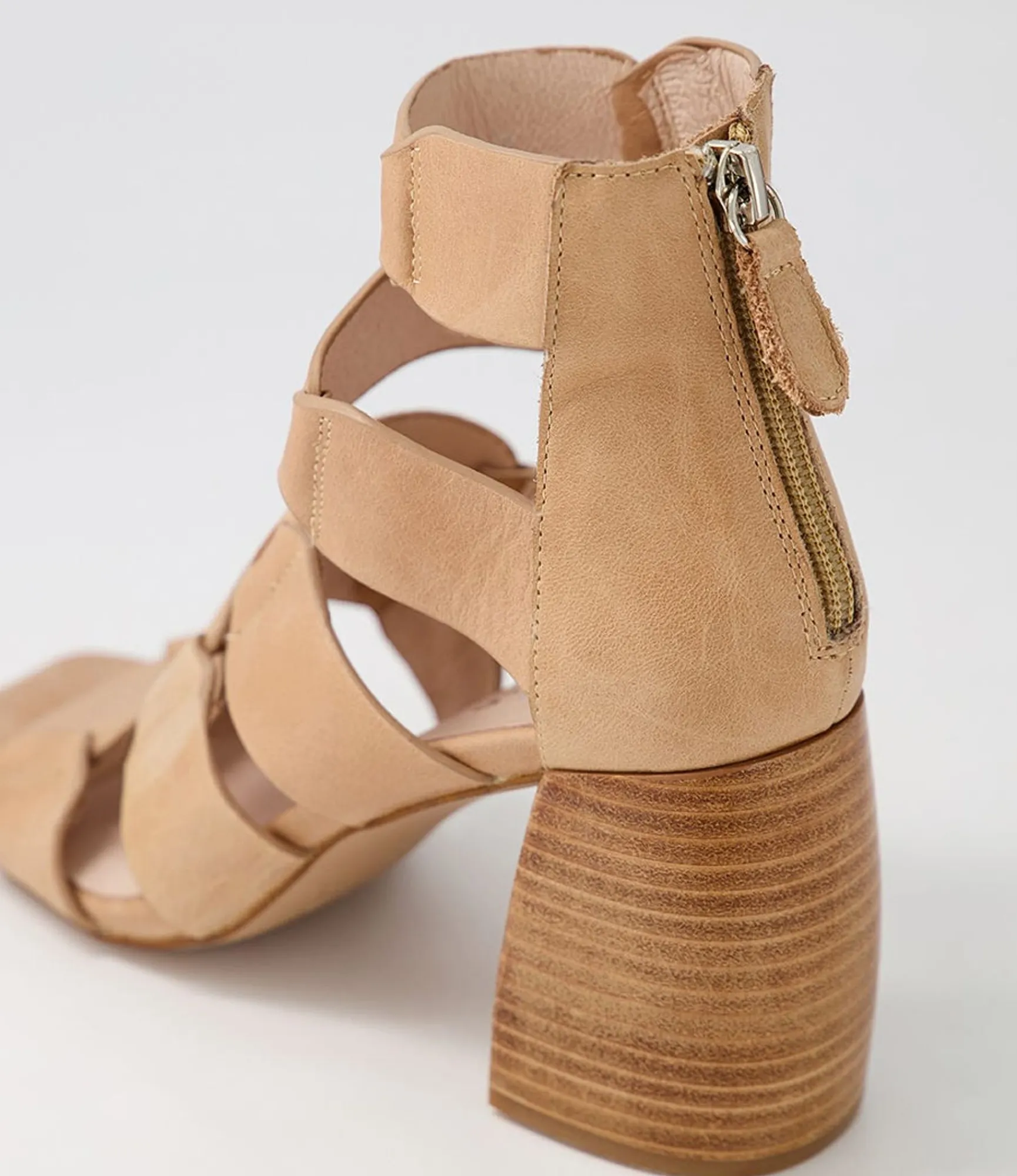 Best Sale Midas Shoes Tobie Latte Natural Heel Leather Sandals
