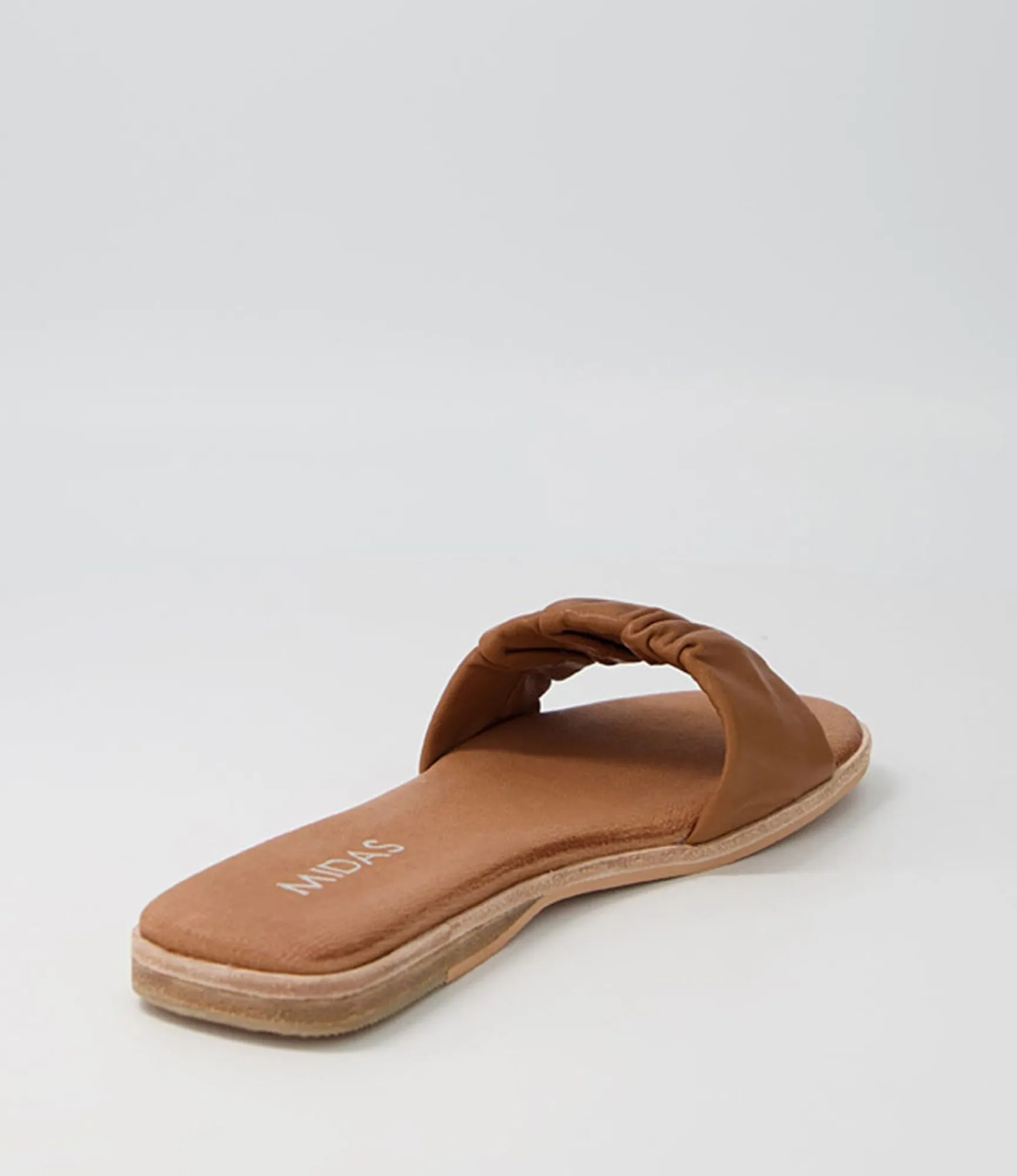 Cheap Midas Shoes Tokio Tan Leather Slides