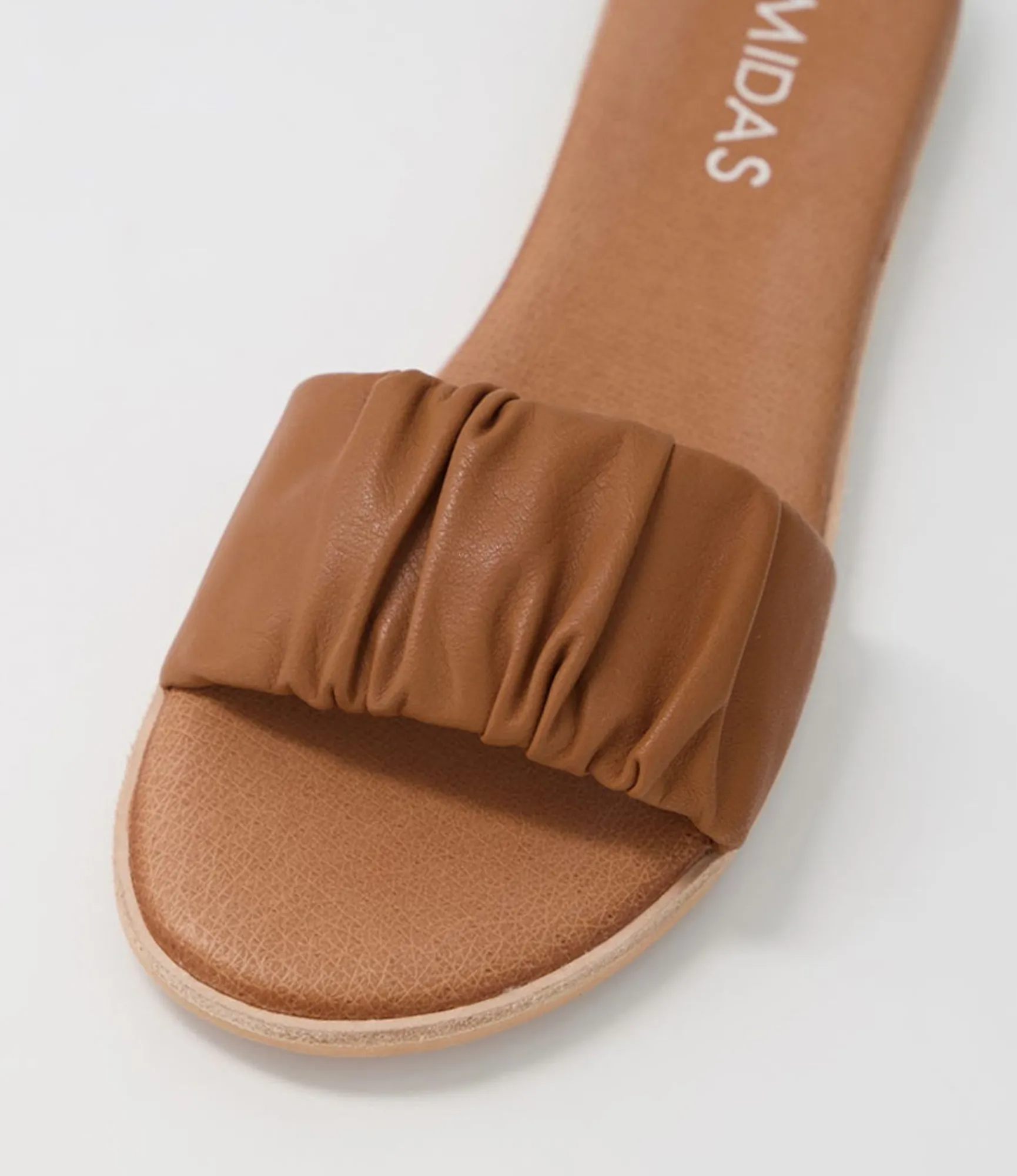 Cheap Midas Shoes Tokio Tan Leather Slides