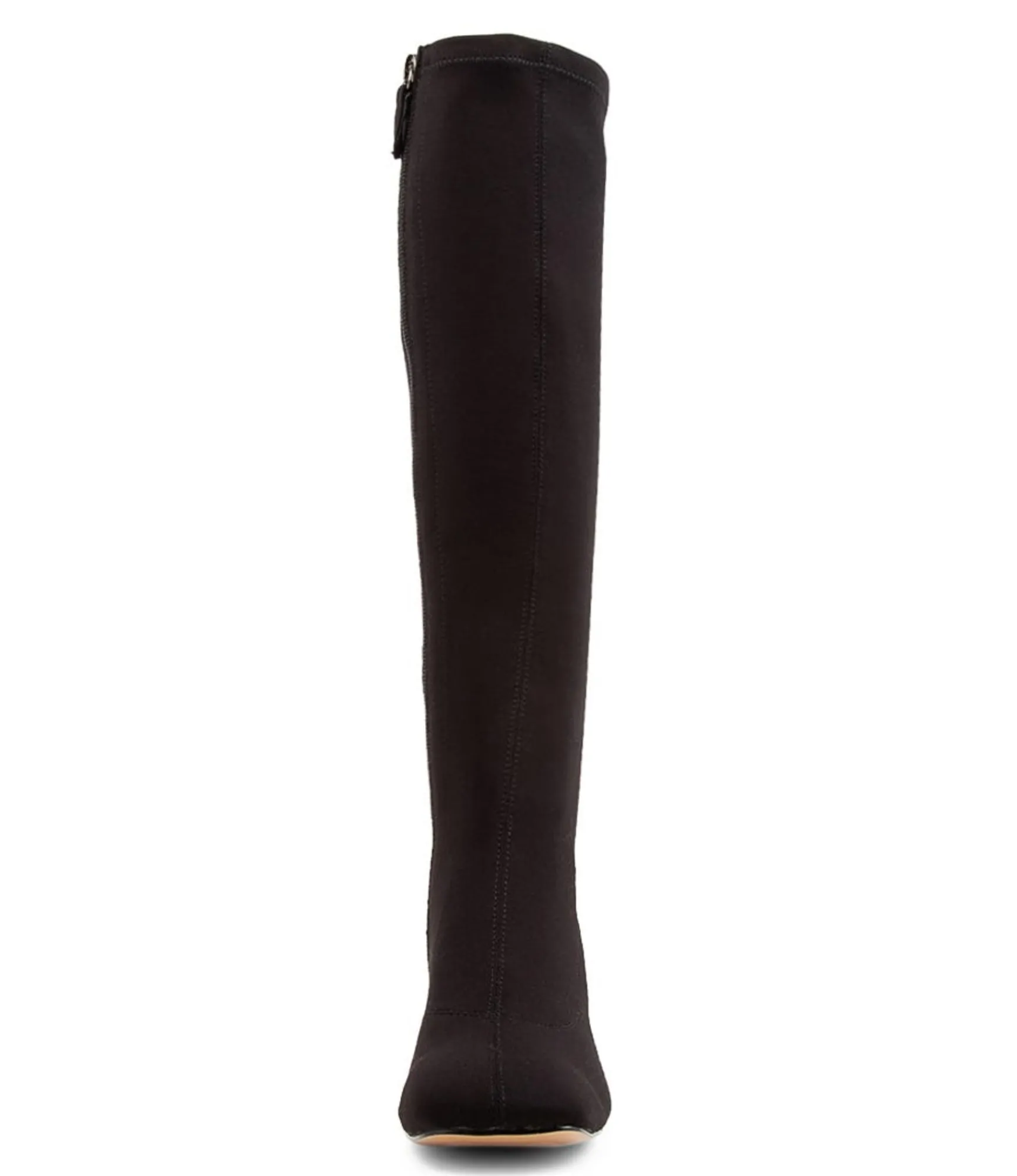 Cheap Midas Shoes Tripped Black Stretch Fabric Knee High Boots