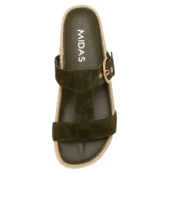 Clearance Midas Shoes Trixi Olive Suede