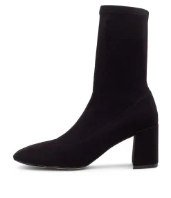 Best Midas Shoes Trusted Black Stretch Fabric Ankle Boots