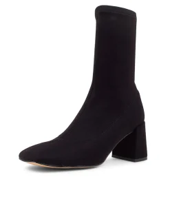 Best Midas Shoes Trusted Black Stretch Fabric Ankle Boots