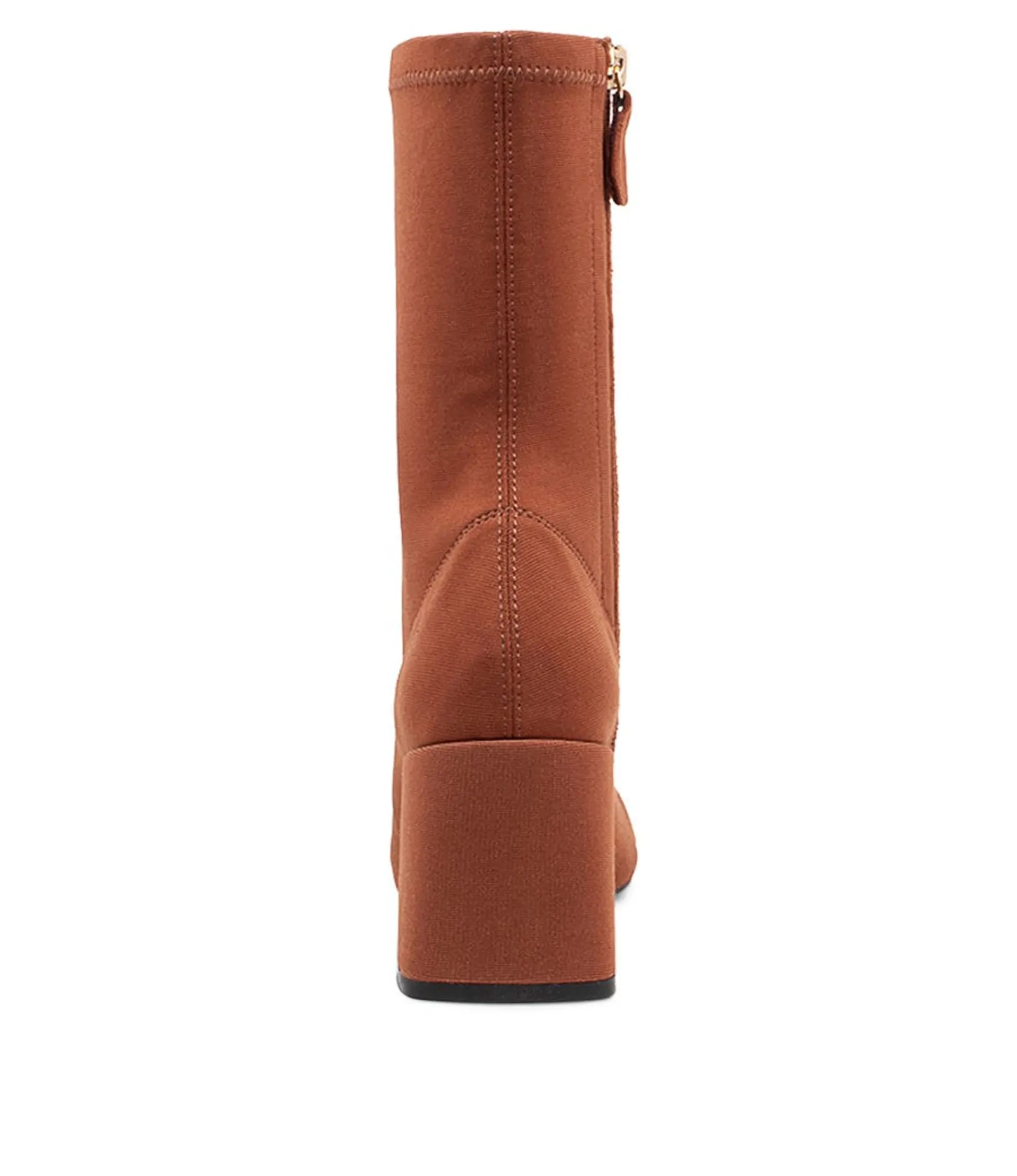 Store Midas Shoes Trusted Dark Tan Stretch Fabric Ankle Boots