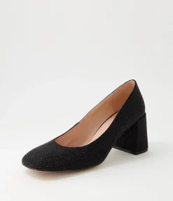 Hot Midas Shoes Twinkles Black Jewels Heels