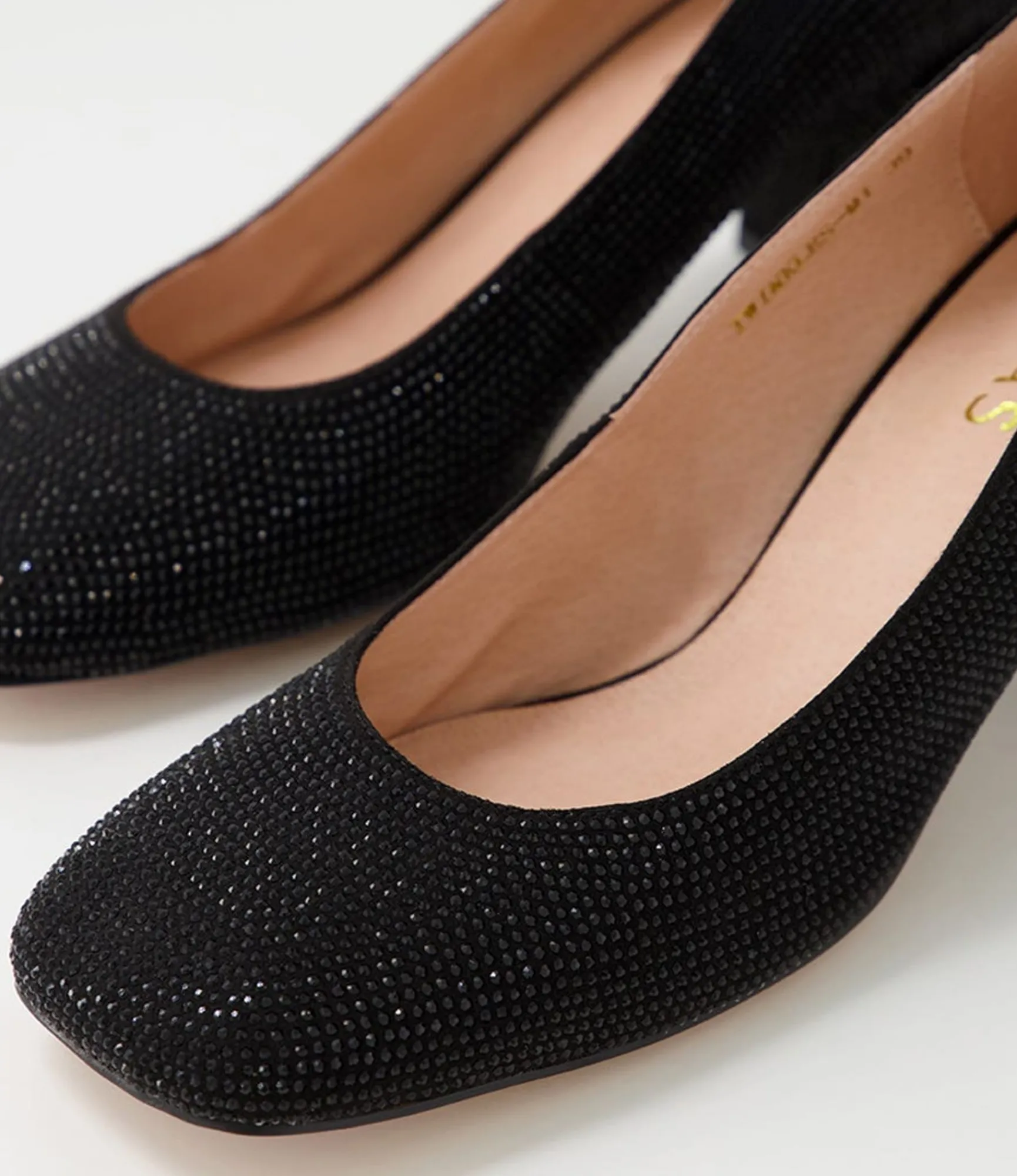 Hot Midas Shoes Twinkles Black Jewels Heels