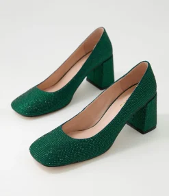 Outlet Midas Shoes Twinkles Emerald Jewels Heels
