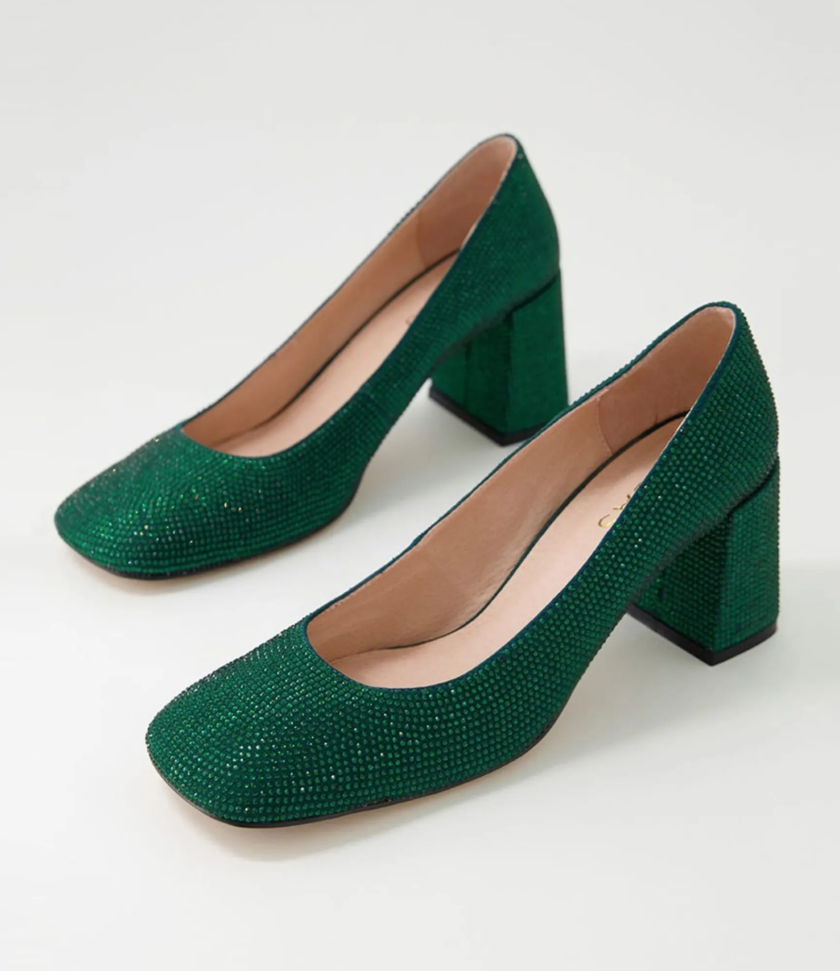Outlet Midas Shoes Twinkles Emerald Jewels Heels