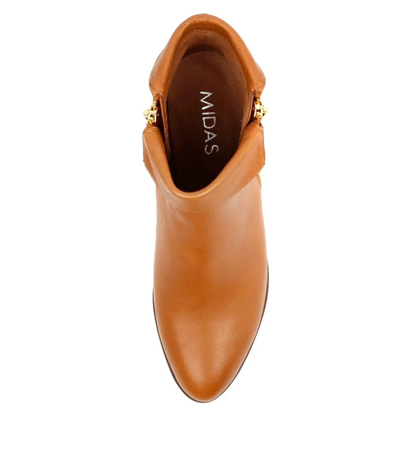 New Midas Shoes Twinzip Dk Tan Leather