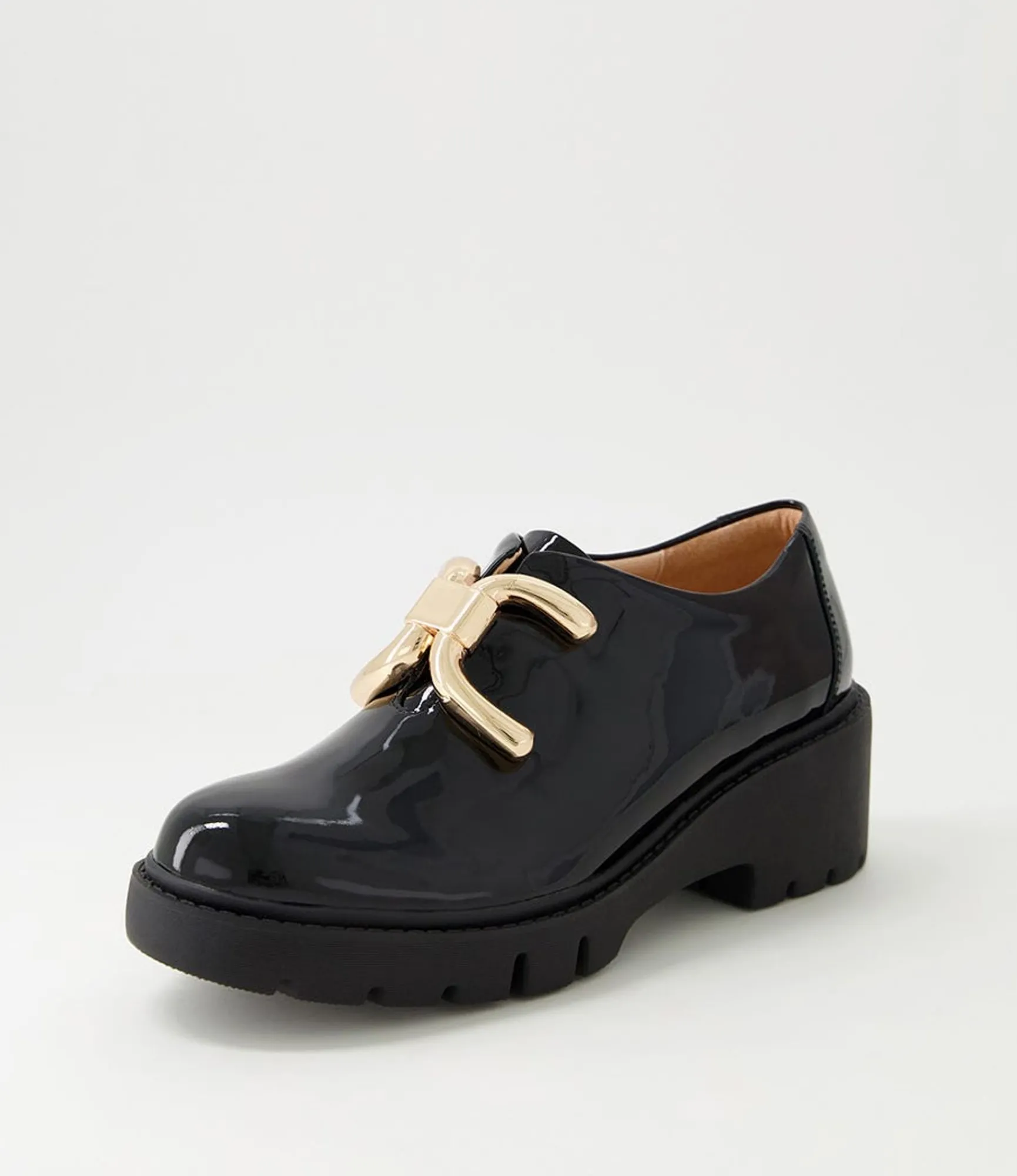 New Midas Shoes Ubert Black Patent Leather Heels