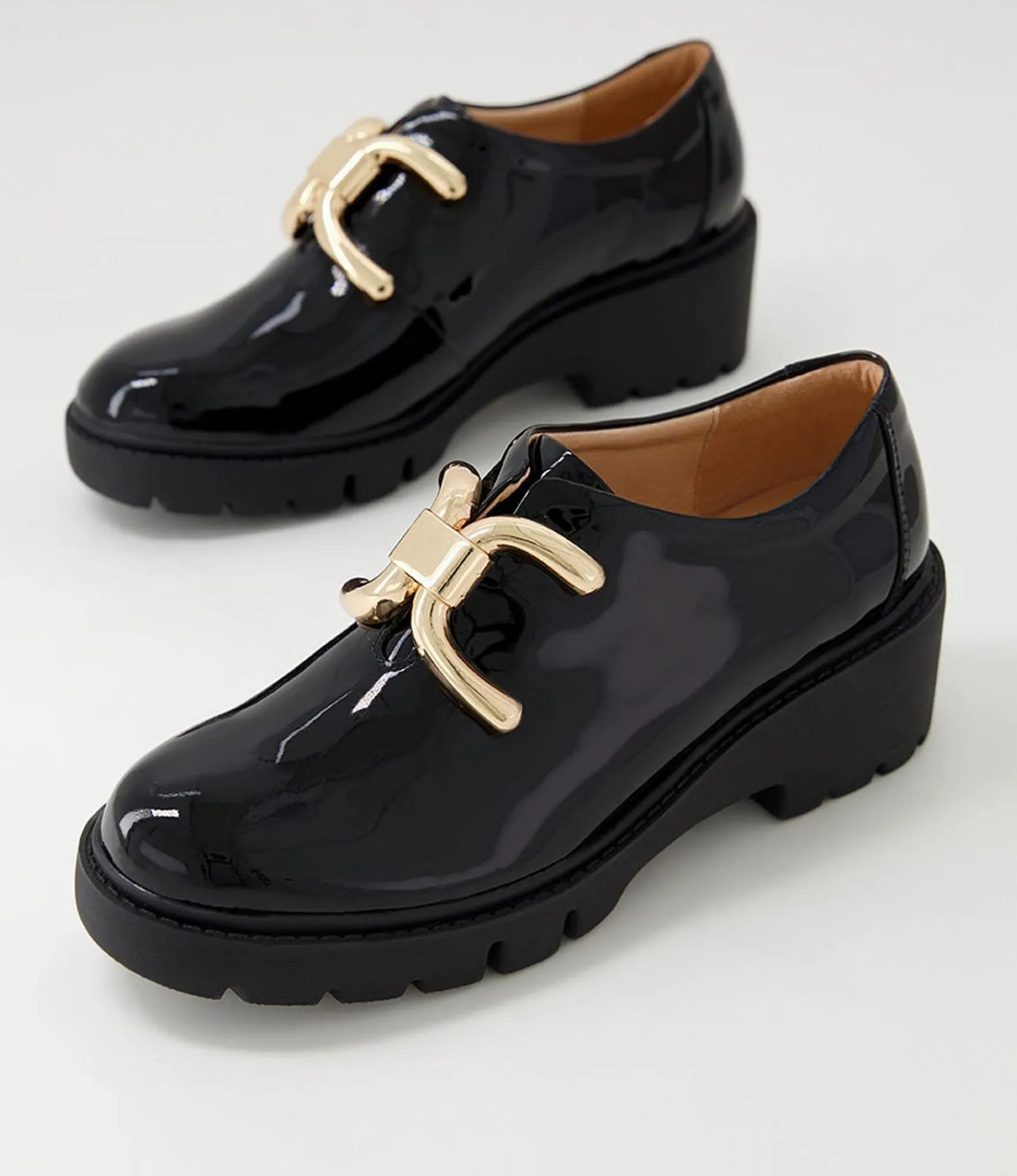 New Midas Shoes Ubert Black Patent Leather Heels