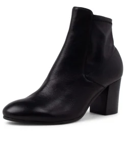 Cheap Midas Shoes Uluv Black Stretch Leather Ankle Boots Bh