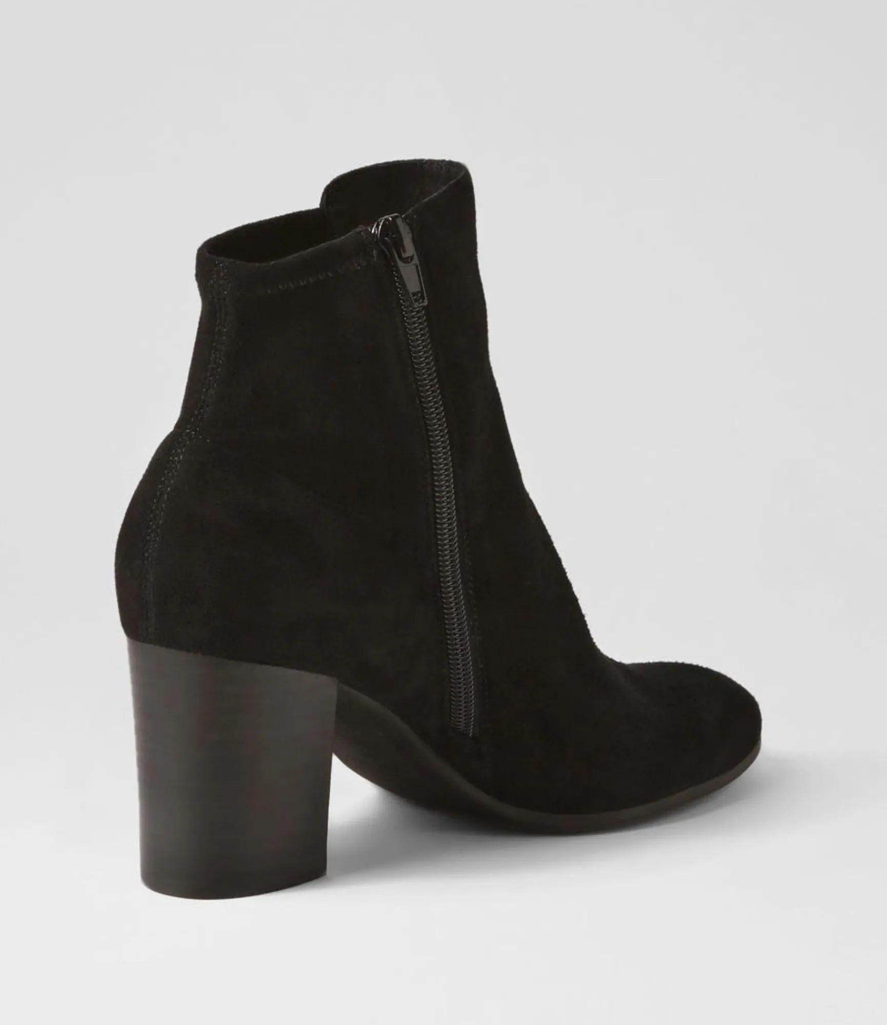 New Midas Shoes Uluv Black Stretch Microsuede Ankle Boots
