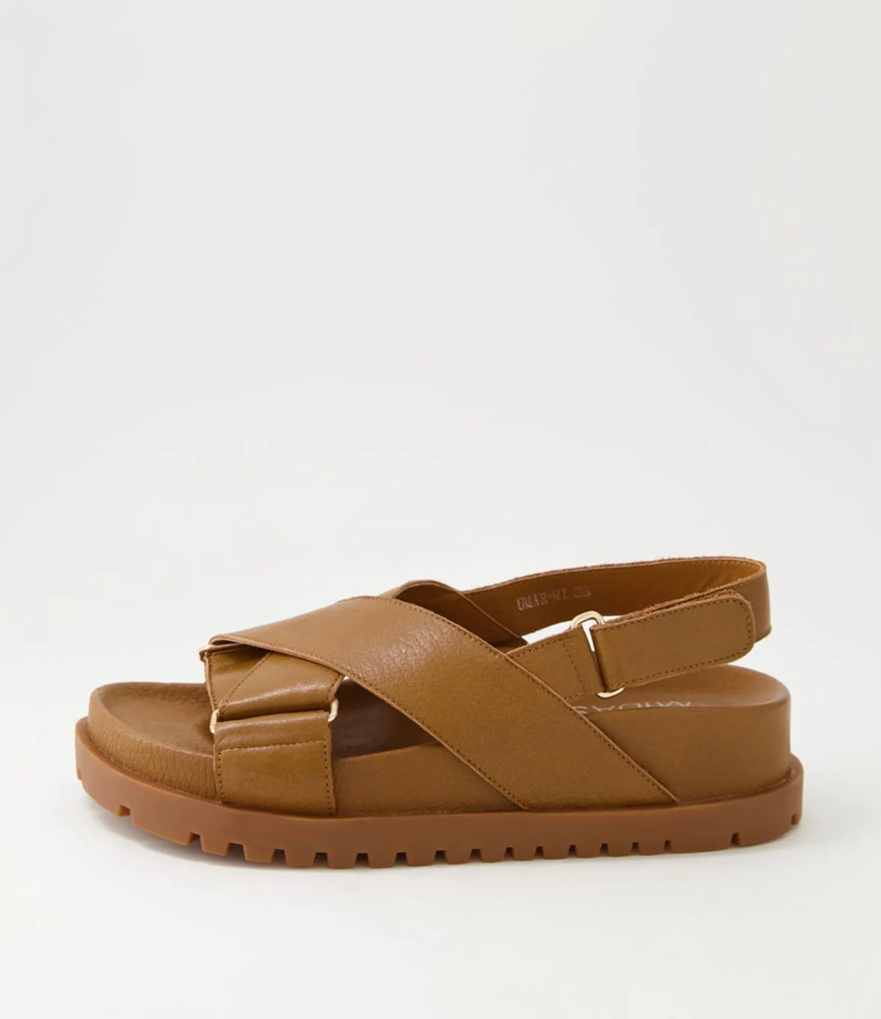 Shop Midas Shoes Umar Toffee Leather Sandals