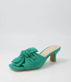 Best Sale Midas Shoes Umay Emerald Suede Slides