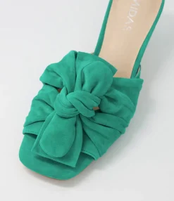Best Sale Midas Shoes Umay Emerald Suede Slides