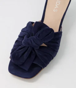 Cheap Midas Shoes Umay Navy Suede Slides