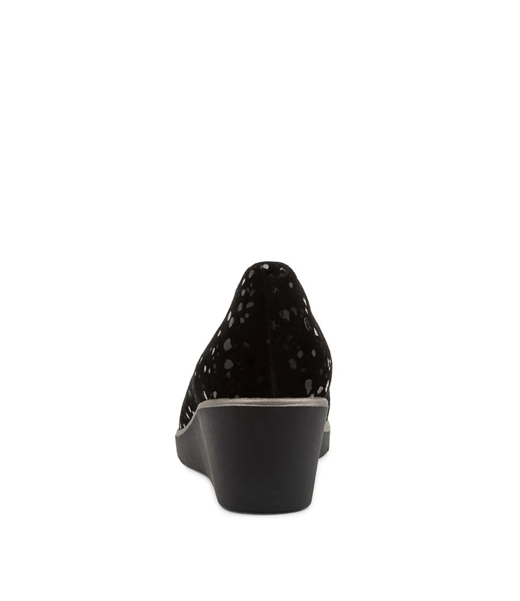 Outlet Midas Shoes Umer Black Sparkle Suede Wedges
