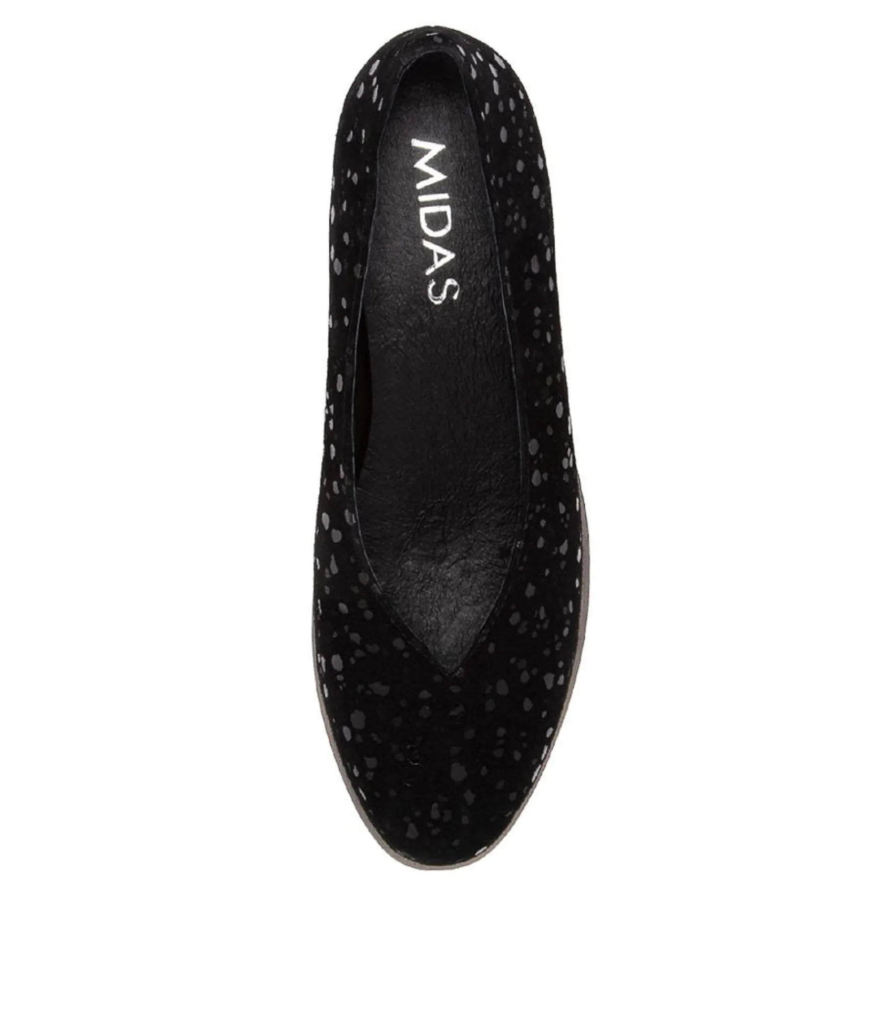Outlet Midas Shoes Umer Black Sparkle Suede Wedges