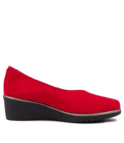 Fashion Midas Shoes Umer Red Suede Wedges