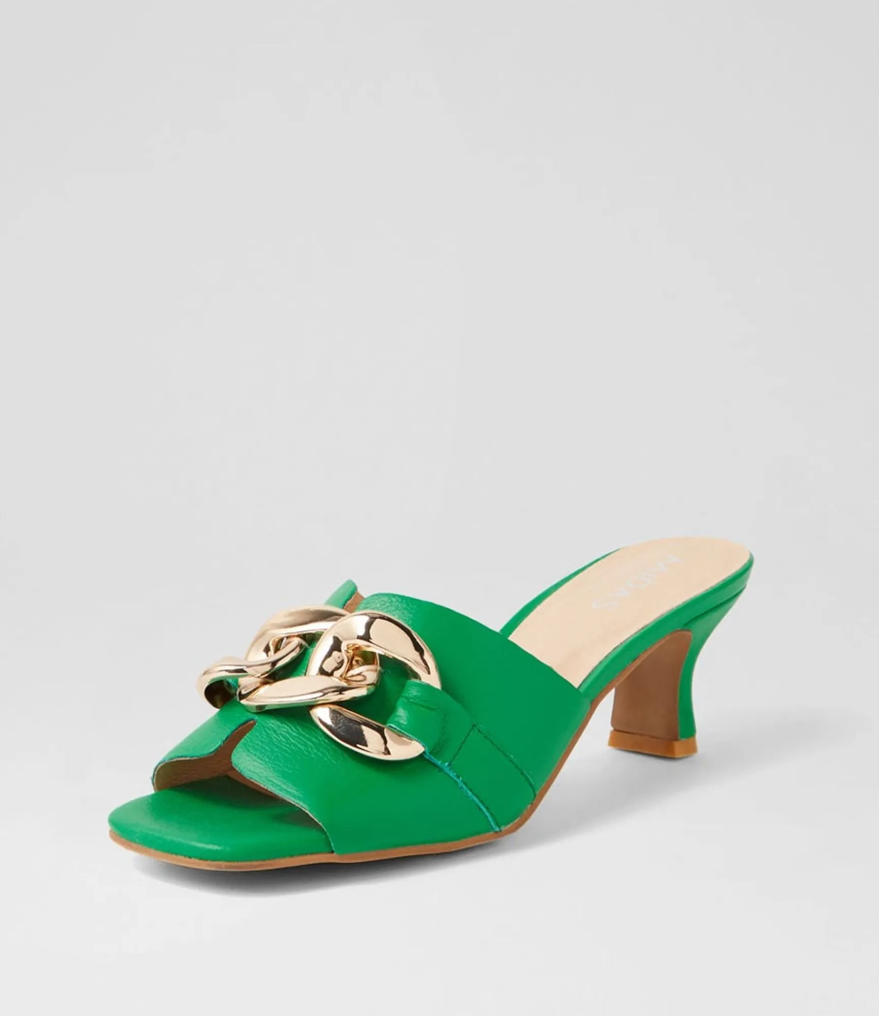 Outlet Midas Shoes Umo Bright Emerald Leather Slides
