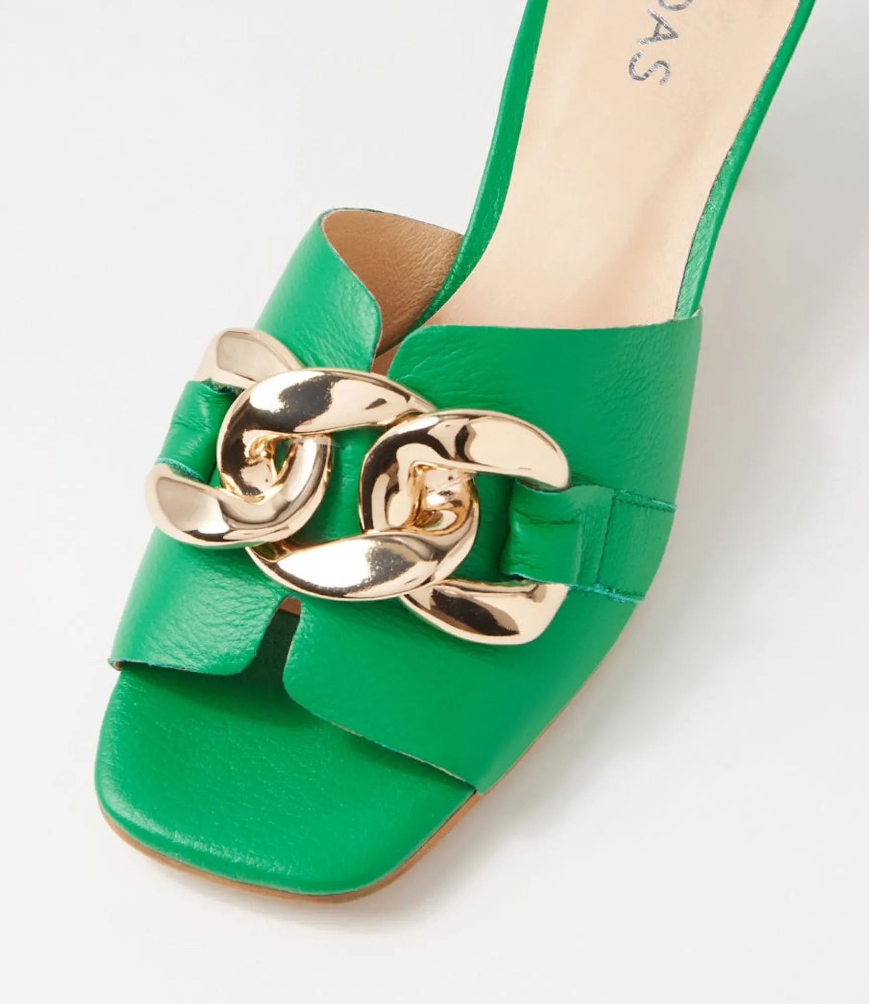 Outlet Midas Shoes Umo Bright Emerald Leather Slides