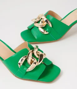 Outlet Midas Shoes Umo Bright Emerald Leather Slides