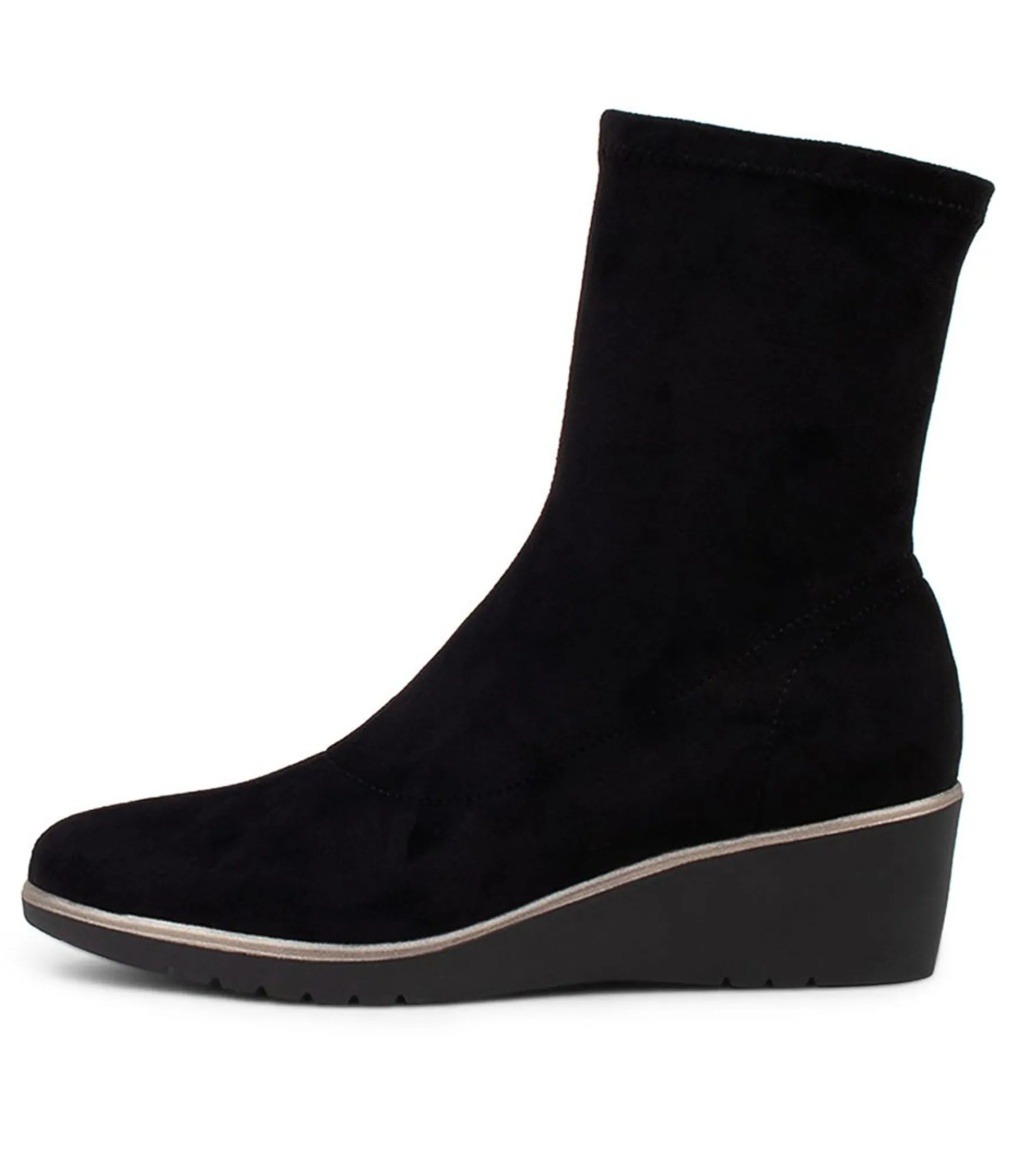 Best Sale Midas Shoes Umust Black Stretch Microsuede Ankle Boots