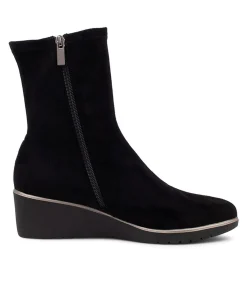 Best Sale Midas Shoes Umust Black Stretch Microsuede Ankle Boots