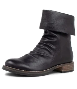 Sale Midas Shoes Unsee Black Leather Ankle Boots