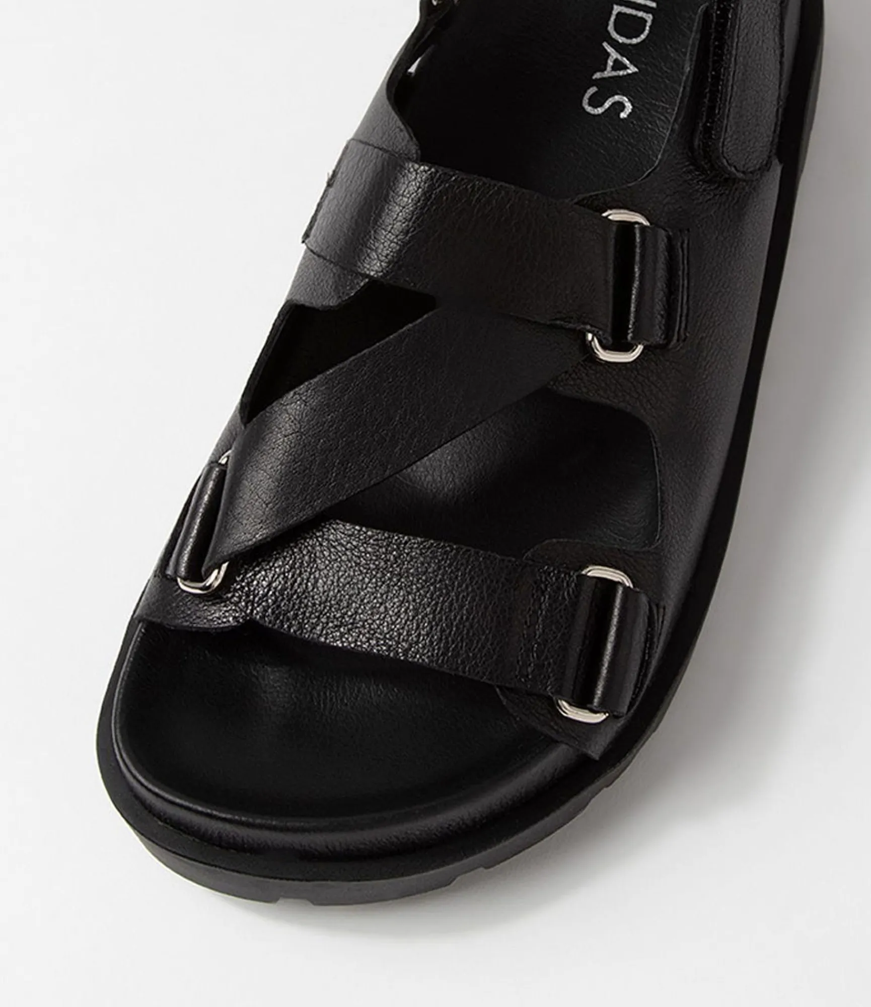 Shop Midas Shoes Uradi Black Leather Sandals