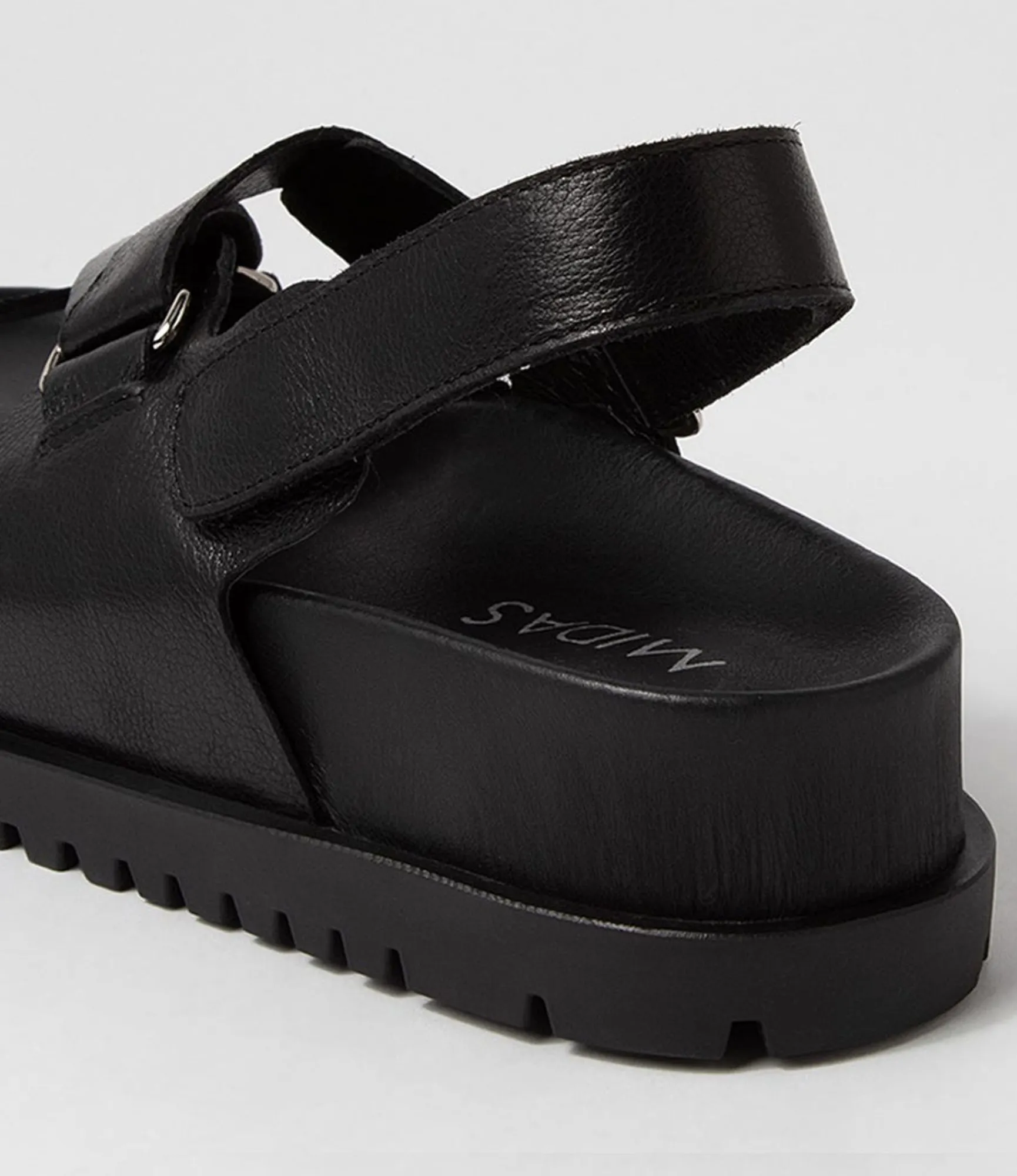 Shop Midas Shoes Uradi Black Leather Sandals