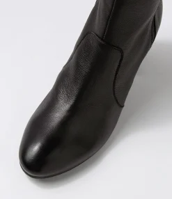 Fashion Midas Shoes Usay Black Leather Knee High Boots