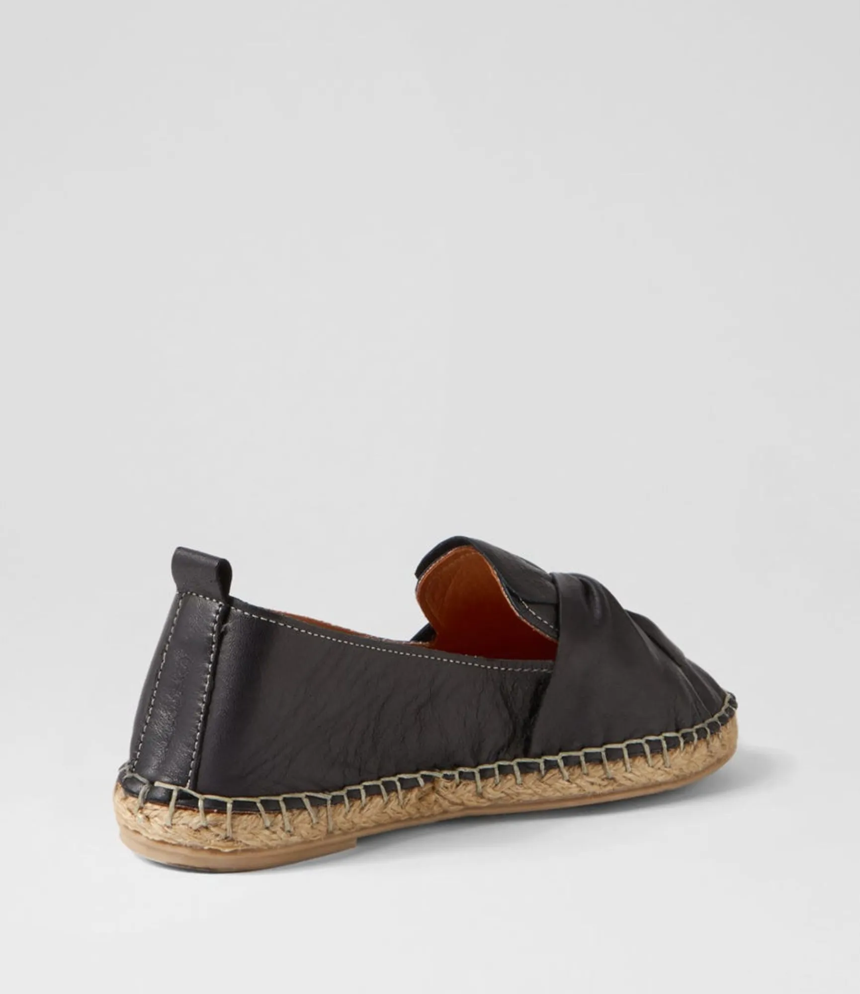 Outlet Midas Shoes Uselv Black Leather Espadrilles