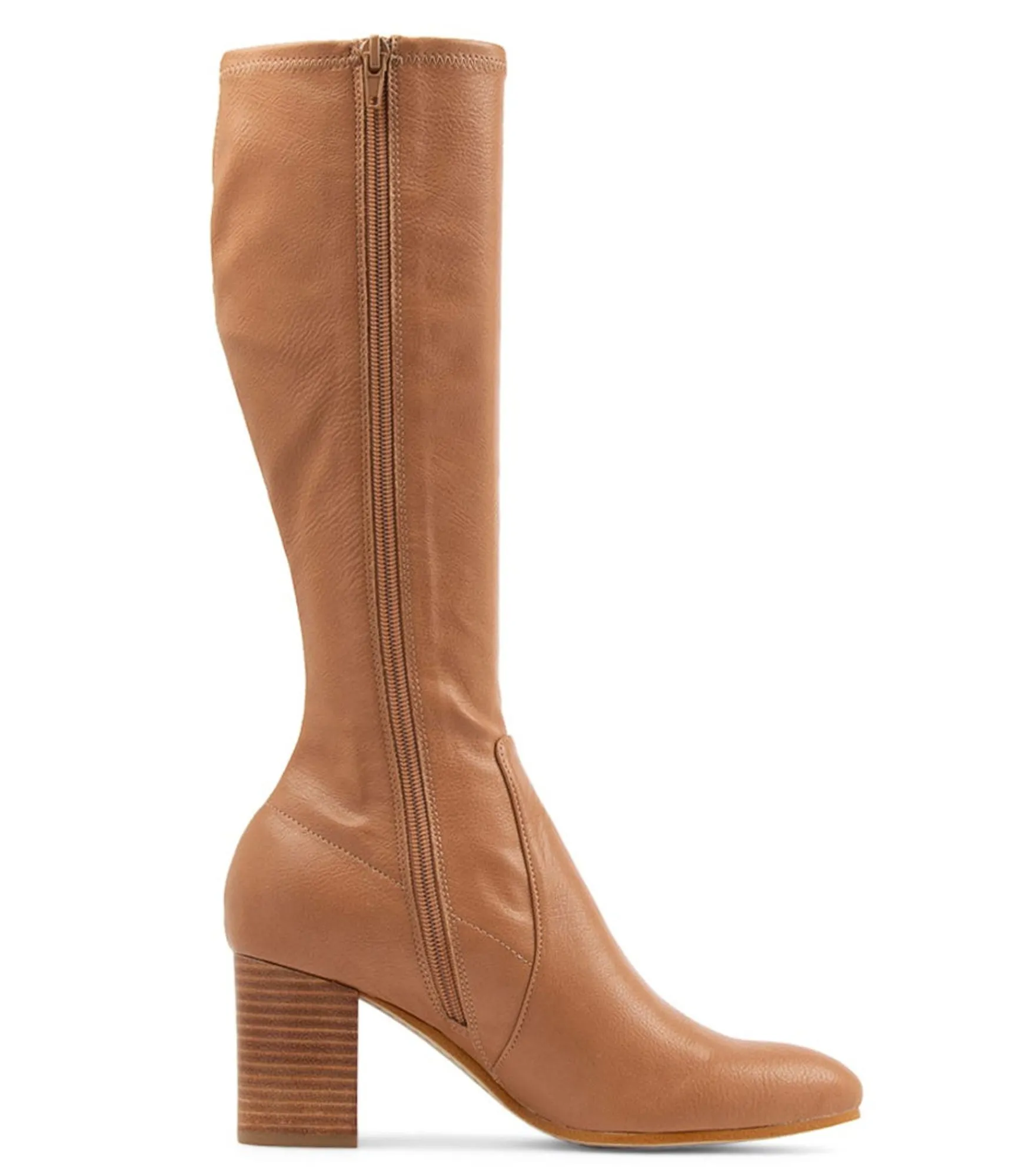 Outlet Midas Shoes Usher Dark Tan Stretch Knee High Boots