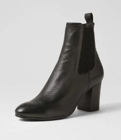 Shop Midas Shoes Ussa Black Leather Elastic Chelsea Boots